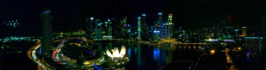 Panoramic view from the Singapore Flyer (click for full image)